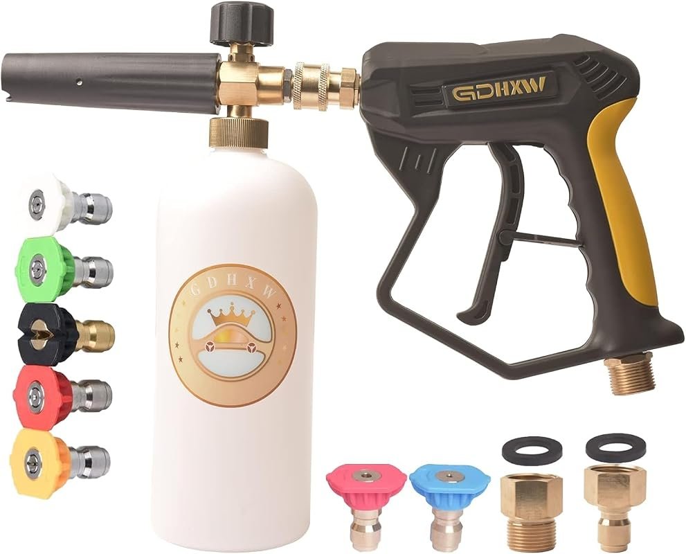 GDHXW X-887 High Pressure Washer Gun Equipped with Integrated Foam Can