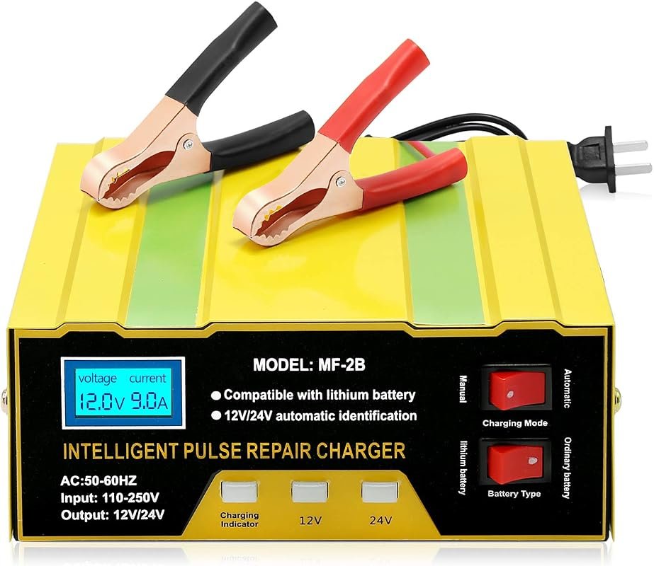 MDEOOSKY 12V/24V Portable Smart Battery Charger and Maintainer for Car