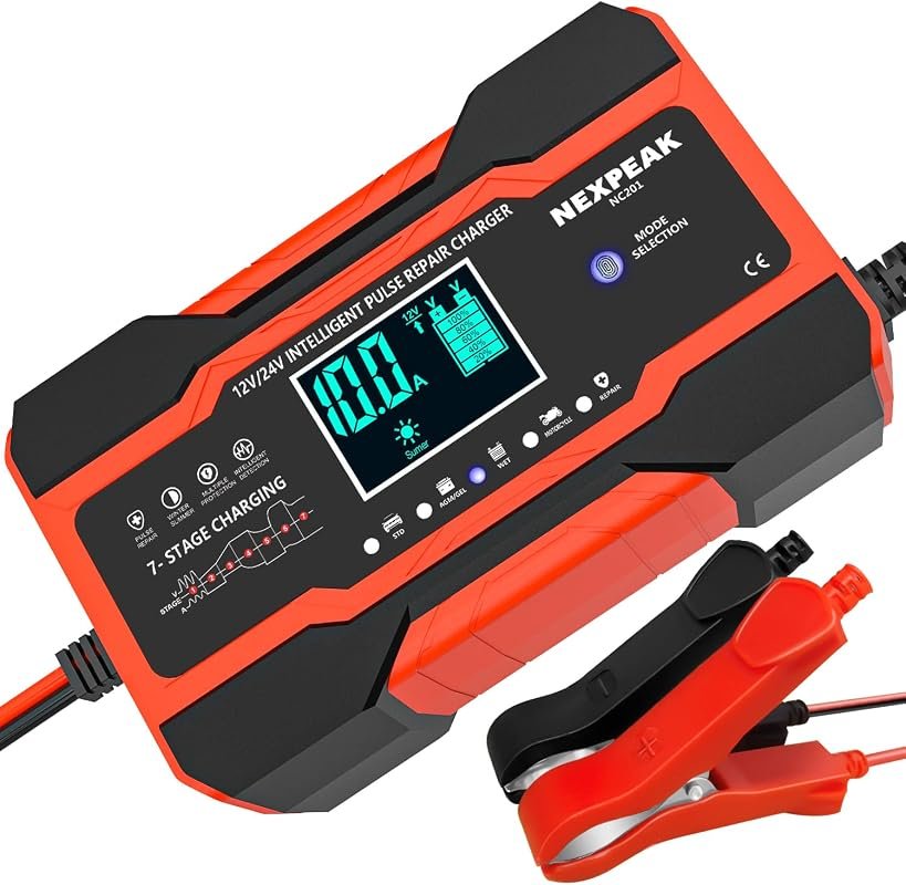 10A Car Battery Charger and Automotive Trickle Charger 12V 24V Smart M