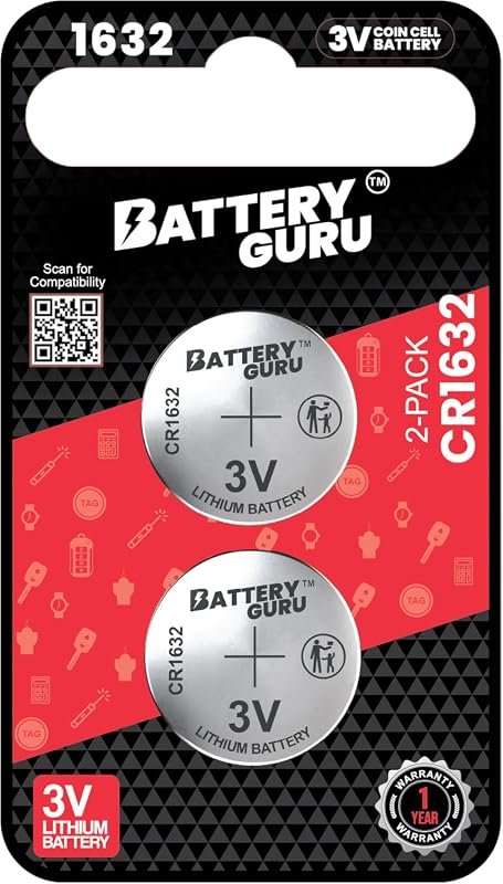 2-Pack CR1632 3V Lithium Replacement Key Fob Battery for 2007-2011 Toy