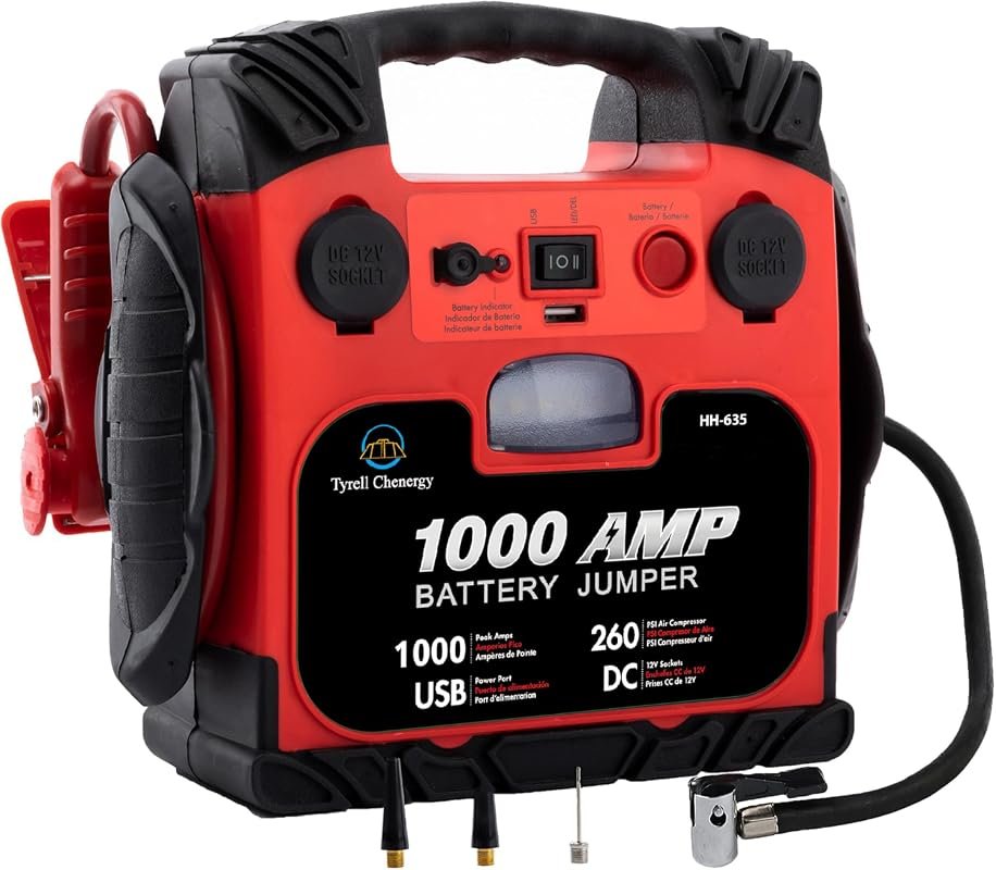 2200A Jump Starter with 400W Power Inverter and Air Compressor for Car