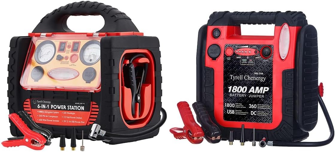2200A Portable Car Jump Starter with Air Compressor, 400W Power Invert