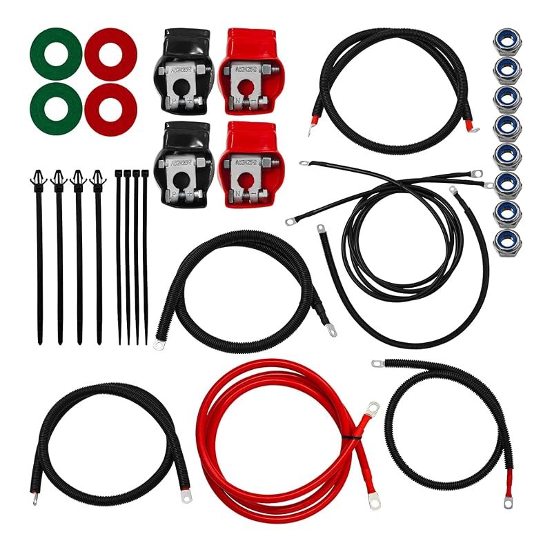 2298-90 Heavy Duty Battery Cable Kit Custom Fit for Ford F250 F350 Exc