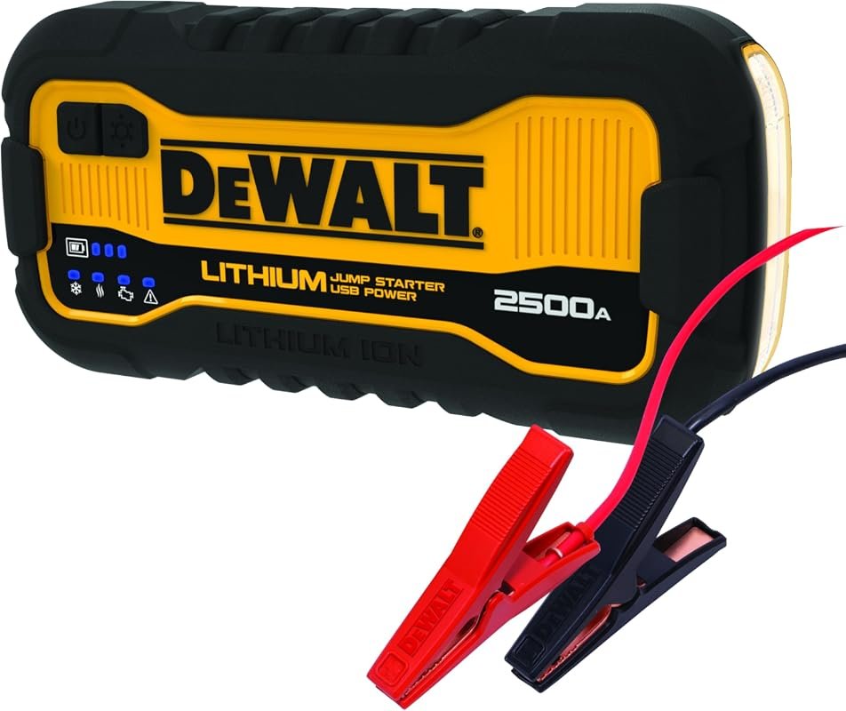 DEWALT DXAELJ25C 2500 Peak Amp Lithium Portable Jump Starter with Inte