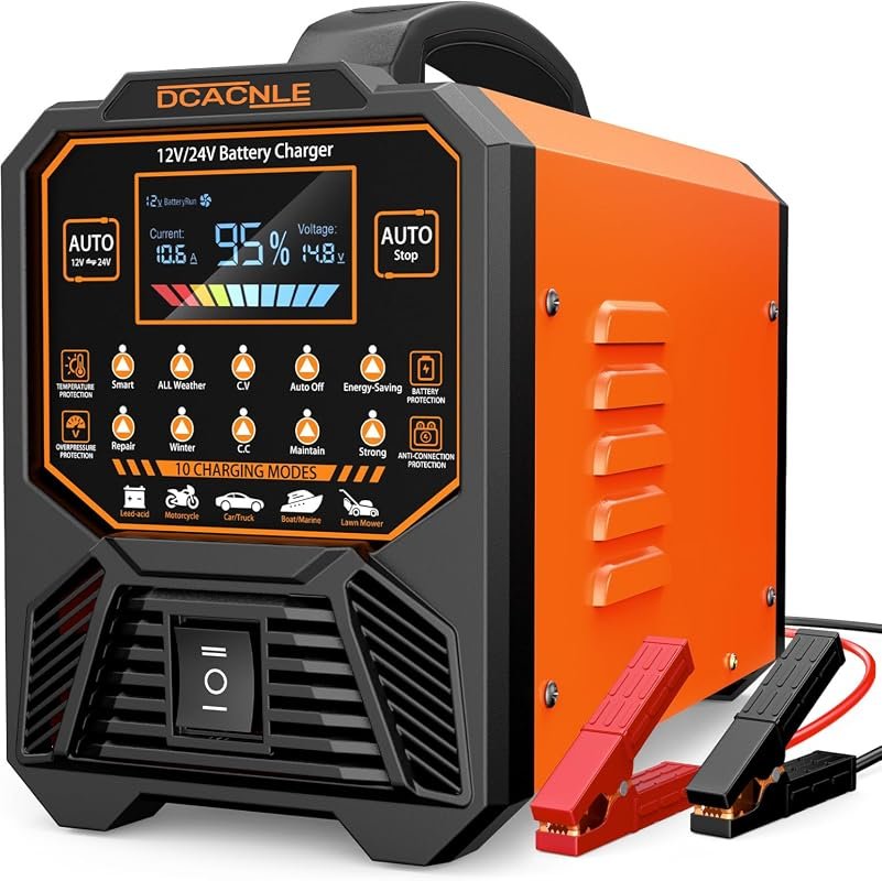 DCACNLE 12V 24V 15A Heavy Duty Charger
