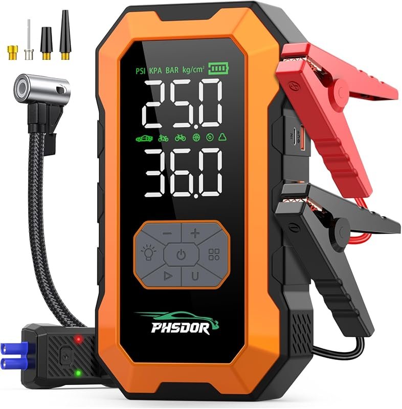 8000A Portable Car Jump Starter with 150PSI Air Compressor