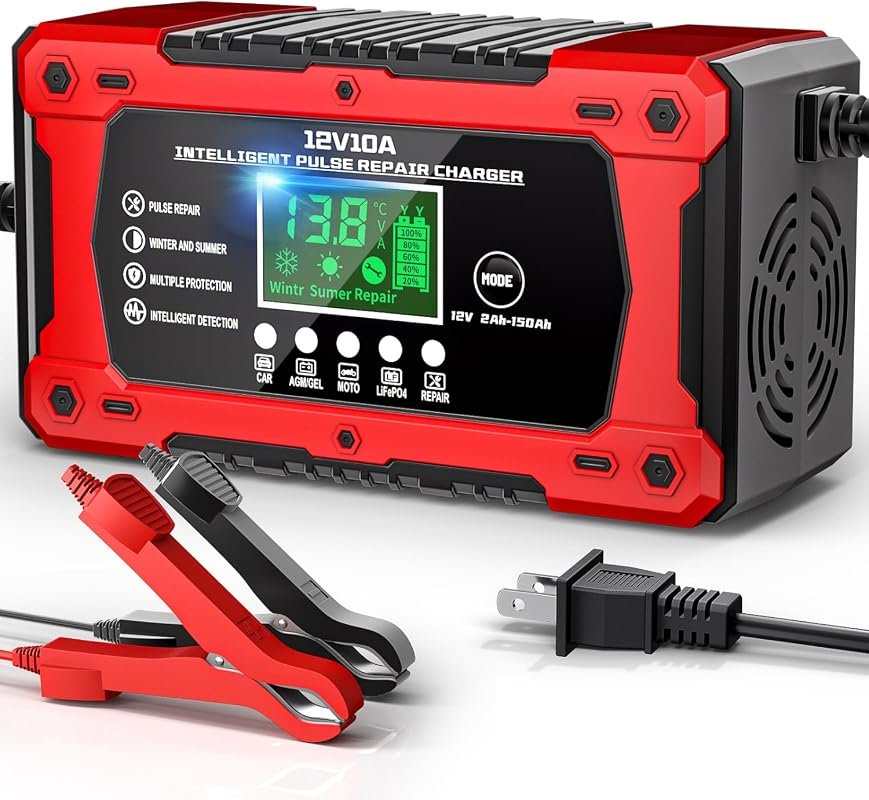 12V 10A Automatic Smart Car Battery Charger