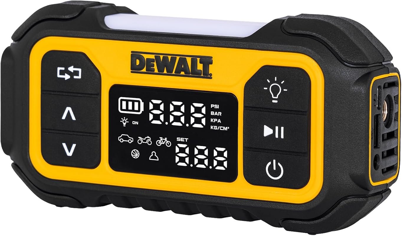 DEWALT 150 PSI Corded and Battery Powered Portable Air Compressor Tire
